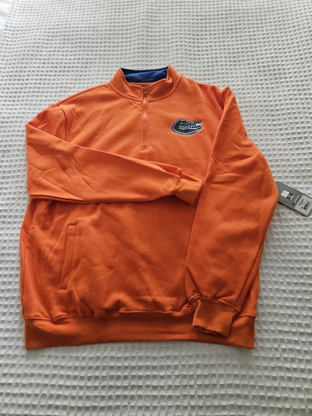 Colosseum Florida Gators Men's L Quarter Zip Sweatshirt Orange NWT, STAINED.
